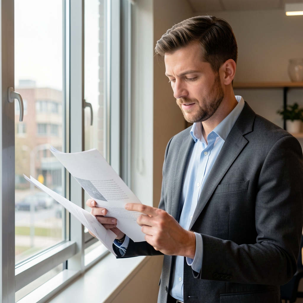 Man reading a public health research paper beside a window, measured editorial atmosphere — Stalvel editorial